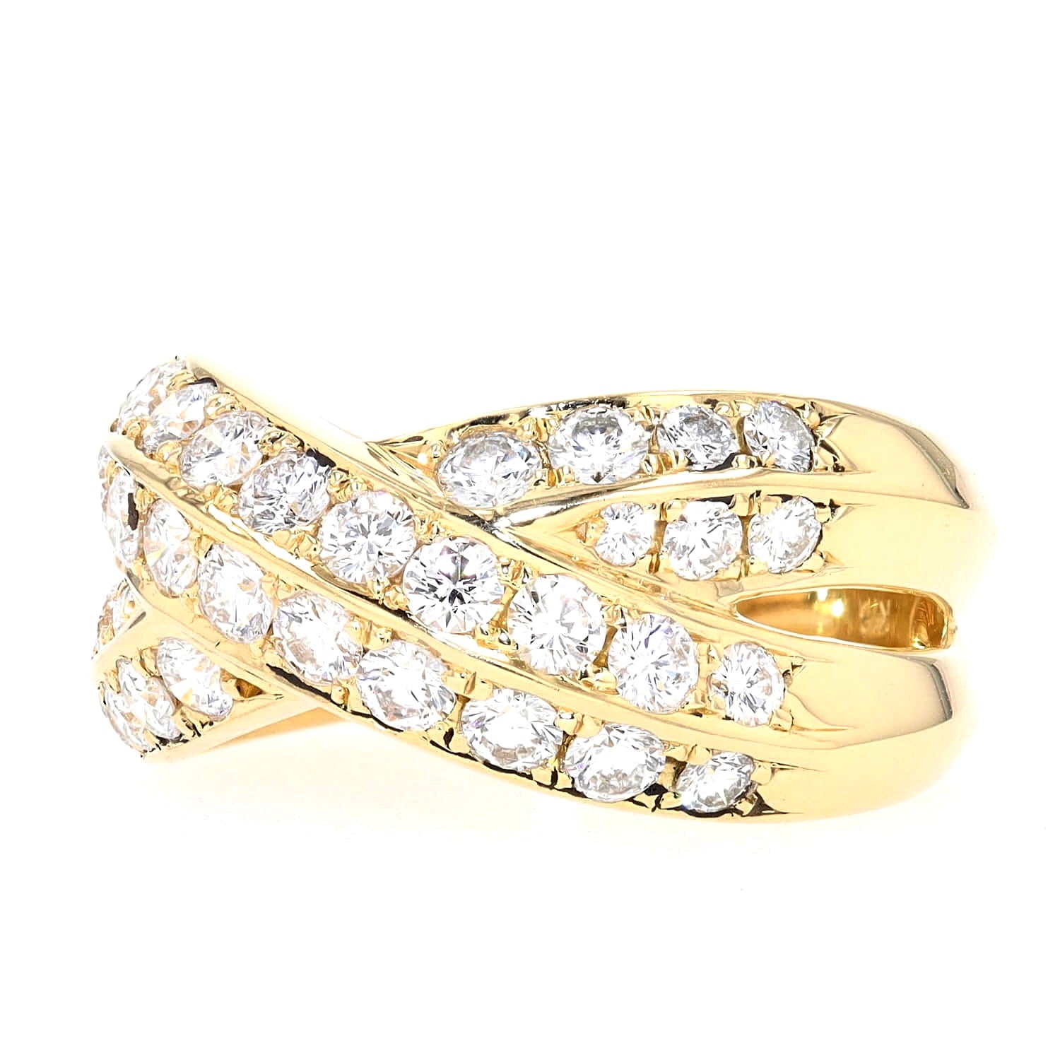 Ring in 750 yellow gold with a total of approx. 1.35 ct Brilliants, lying left turned