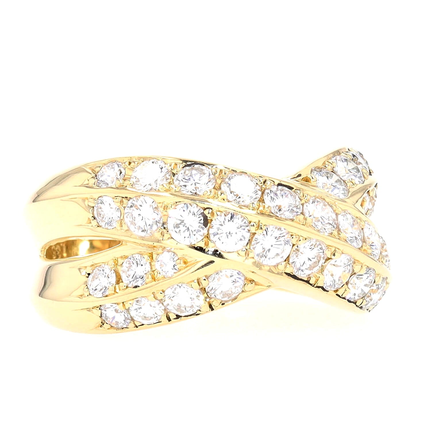 Ring in 750er Gelbgold mit insgesamt ca. 1,35 ct Brillanten, liegend rechts gedreht