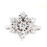 Cluster-Ring in 585er Weißgold mit ca. 0,7 ct Brillanten, liegend frontal