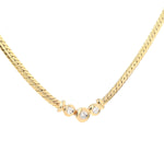 Kette in 585er Gelbgold mit Brillanten, hängend frontal