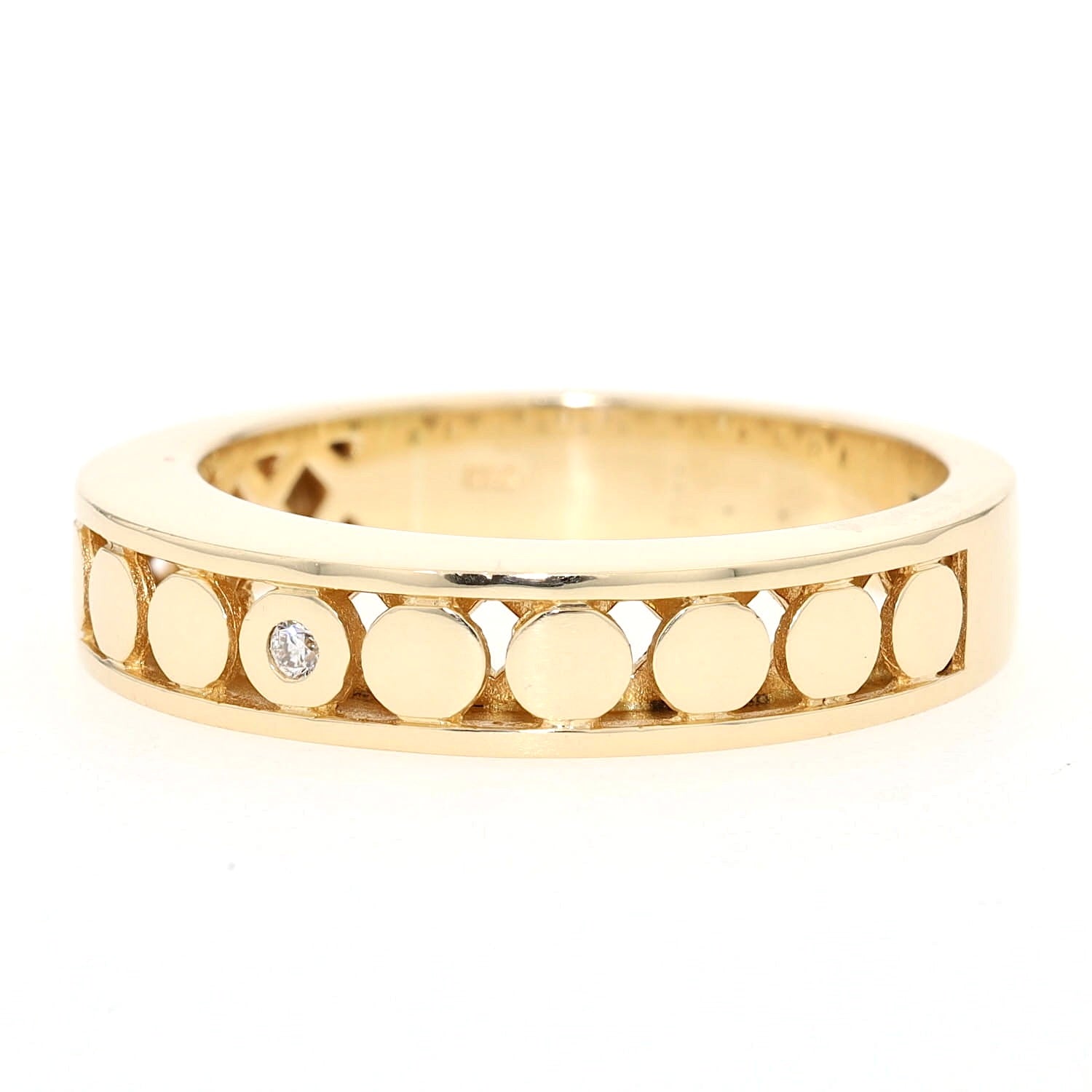 Jette Joop Ring in 750er Gelbgold mit einem Brillanten, liegend links gedreht