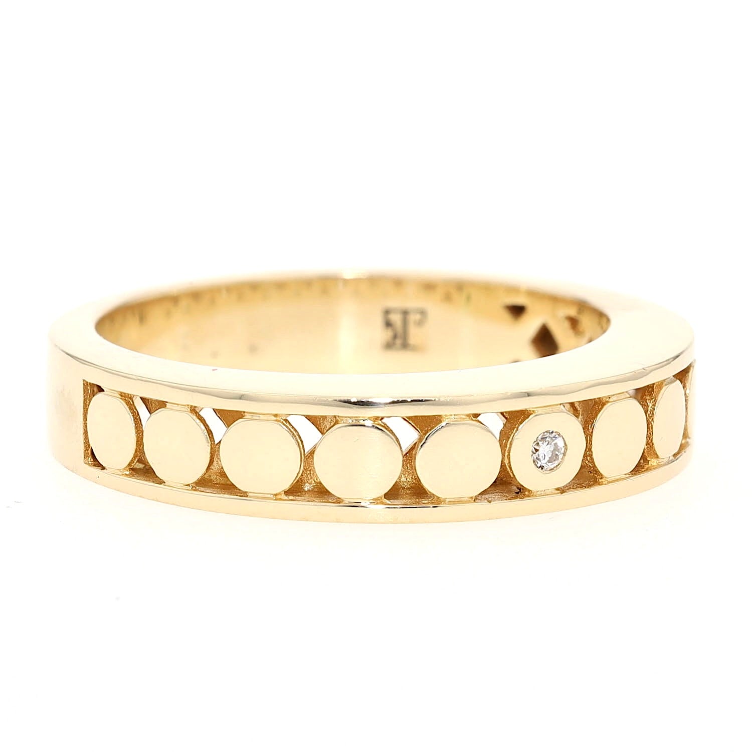 Jette Joop ring in 750 yellow gold with a brilliant, lying on the right