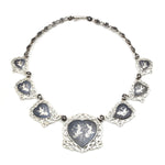 Vintage Collier Sterling Silber Siam Niello, liegend geschlossen