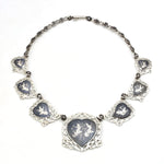 Vintage Collier Sterling Silber Siam Niello, liegend geschlossen