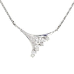 Necklace in 585 white gold with a total of approx. 0.70 ct Brilliants and diamonds, hanging turned right