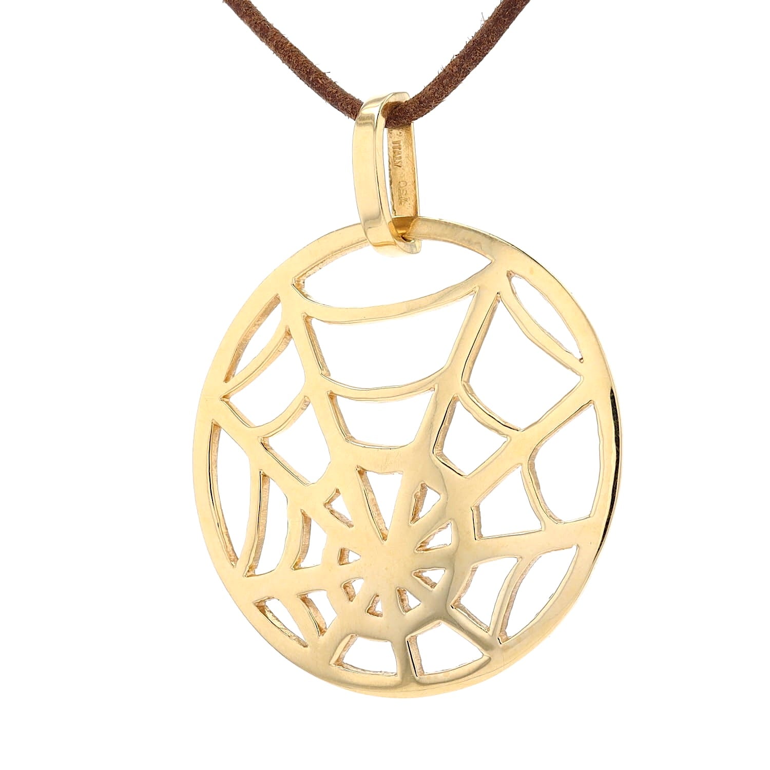 Großer italienischer Anhänger in 750er Gelbgold, hängend links gedreht