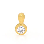 Very small pendant in 916 yellow gold with a brilliant, hanging frontally