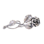 Art Nouveau flower brooch in 925 silver, lying frontally