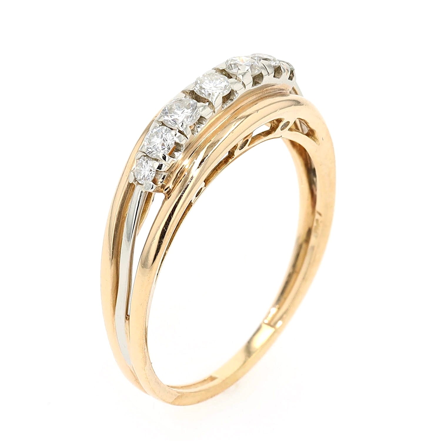 Ring in 750 yellow gold Brilliants, standing