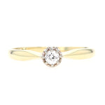 Ring in 585 yellow gold with a 0.12 ct Brilliants, lying frontally