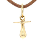 Pendant made of 750 yellow gold in the shape of a pacifier, hanging from the front
