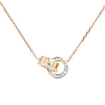 Swarovski necklace Dextera gold-plated with Swarovski crystals, hanging frontal close-up 