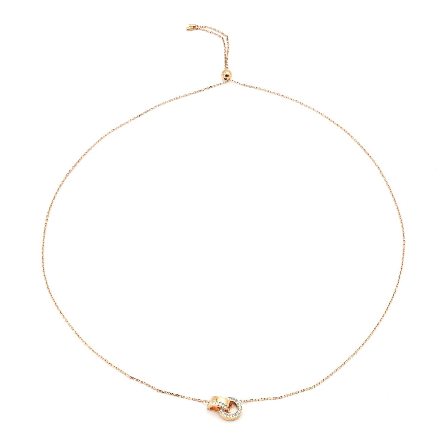 Swarovski necklace Dextera gold-plated with Swarovski crystals, lying top view