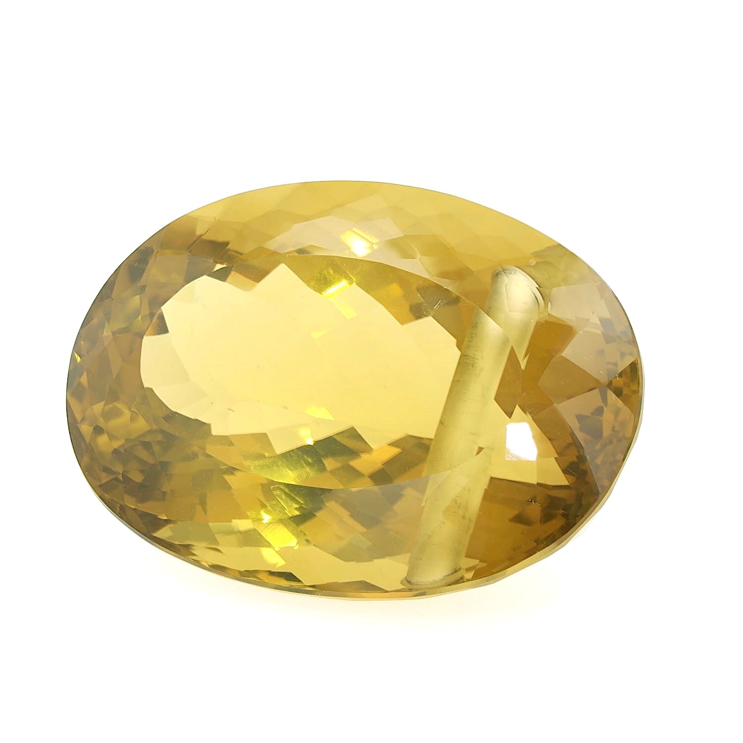 Citrine with 388 carats which is worn as a pendant, turned lying left