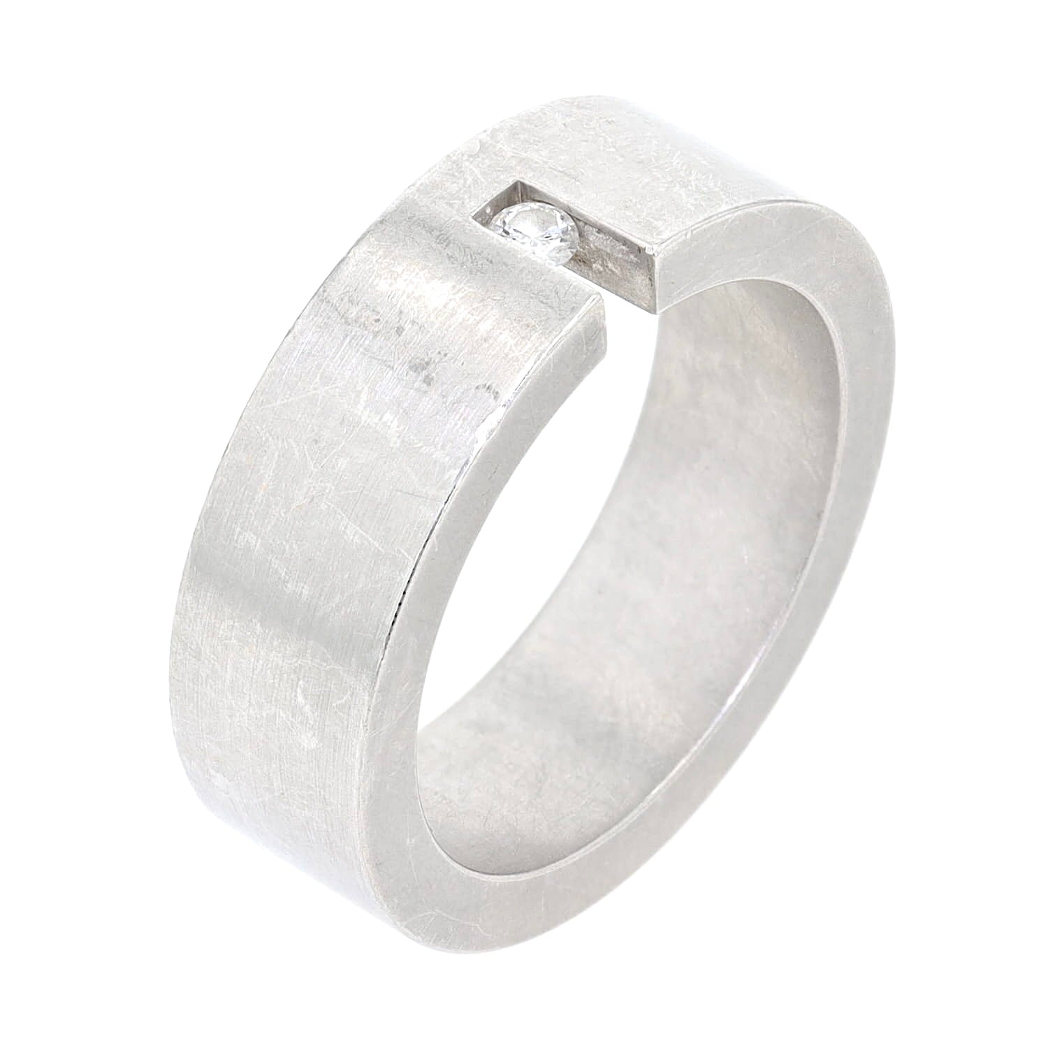 Niessing Ring Modell Laufsteg in 950er Platin mit einem beweglichen Brillanten, stehend