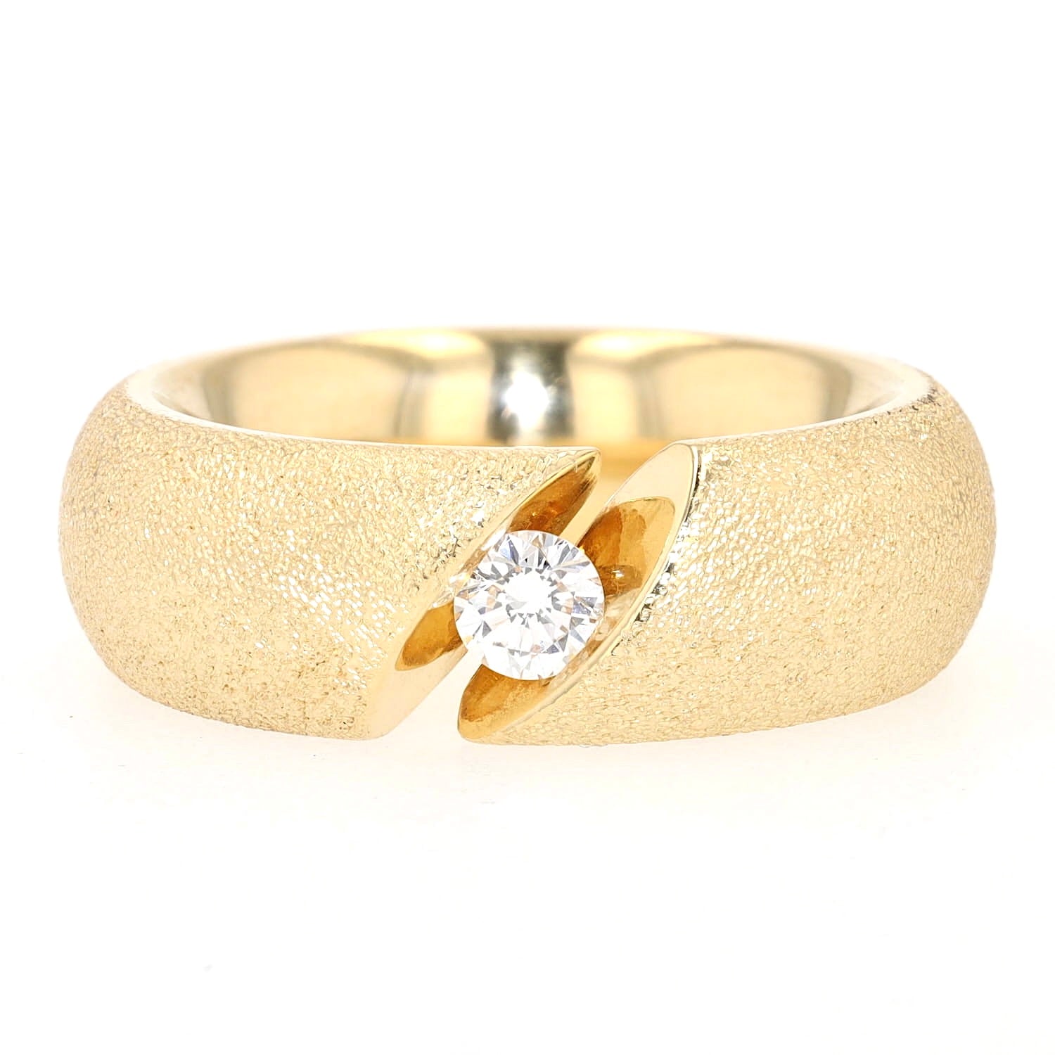 Niessing Ring Narciss in 750er Gelbgold mit einem Brillanten, liegend frontal