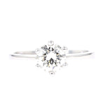 Solitaire ring in 750 white gold with a brilliant approx. 0.90 ct, lying frontally