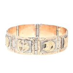 Ausgefallenes Vintage Armband in Silber und Gold, liegend geschlossen frontal