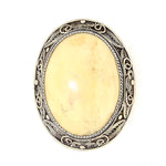 Chinesischer Ring aus der Zeit um 1900 in Silber, vergoldet mit Bein, liegend frontal