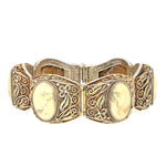 Chinese bracelet from around 1900 in silver, gold-plated with leg, lying closed at the front