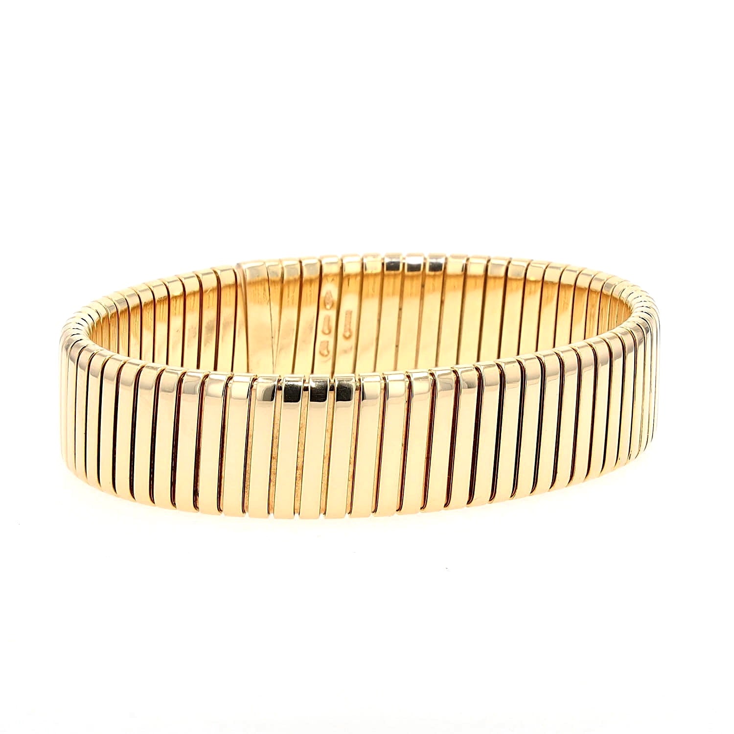 BVLGARI Tubogas bangle in 750 yellow gold, lying