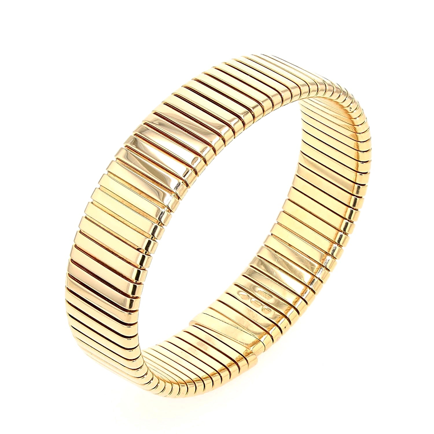 BVLGARI Tubogas bangle in 750 yellow gold, standing