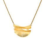 Collier in 585er Gelbgold mit Brillanten, hängend frontal
