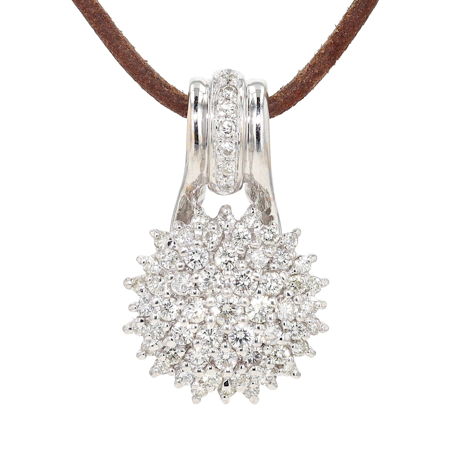 Anhänger in 585er Weißgold mit insgesamt ca. 1,0 ct Brillanten  , hängend frontal