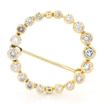 brooch in 585 yellow gold with approx. 0.40 ct Brilliants, standing frontally
