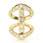 Pearl necklace shortener in 585 yellow gold Brilliants, standing frontally