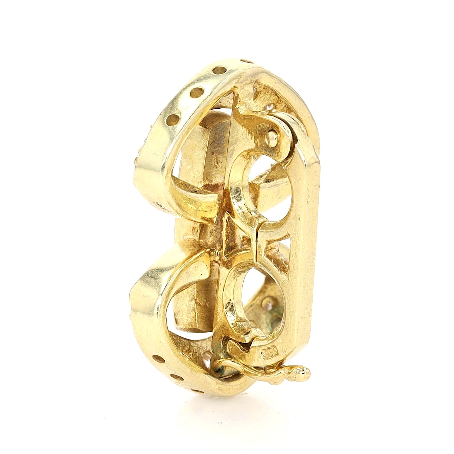 Pearl necklace shortener in 585 yellow gold Brilliants, standing sideways