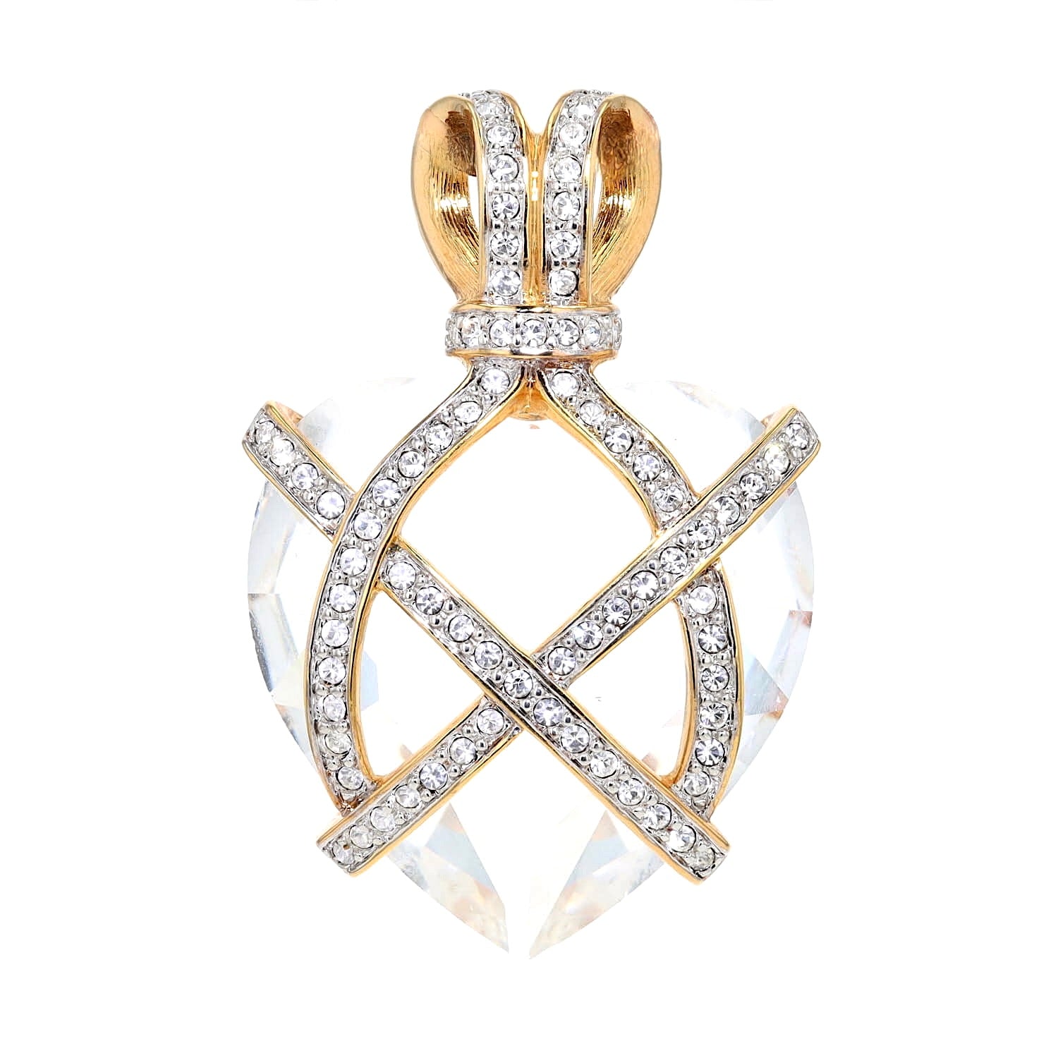 Swarovski Anhänger vergoldet , hängend frontal