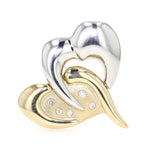 Pendant with interchangeable locking system from the JKa brand in 585 yellow and white gold Brilliants, lying sideways frontally