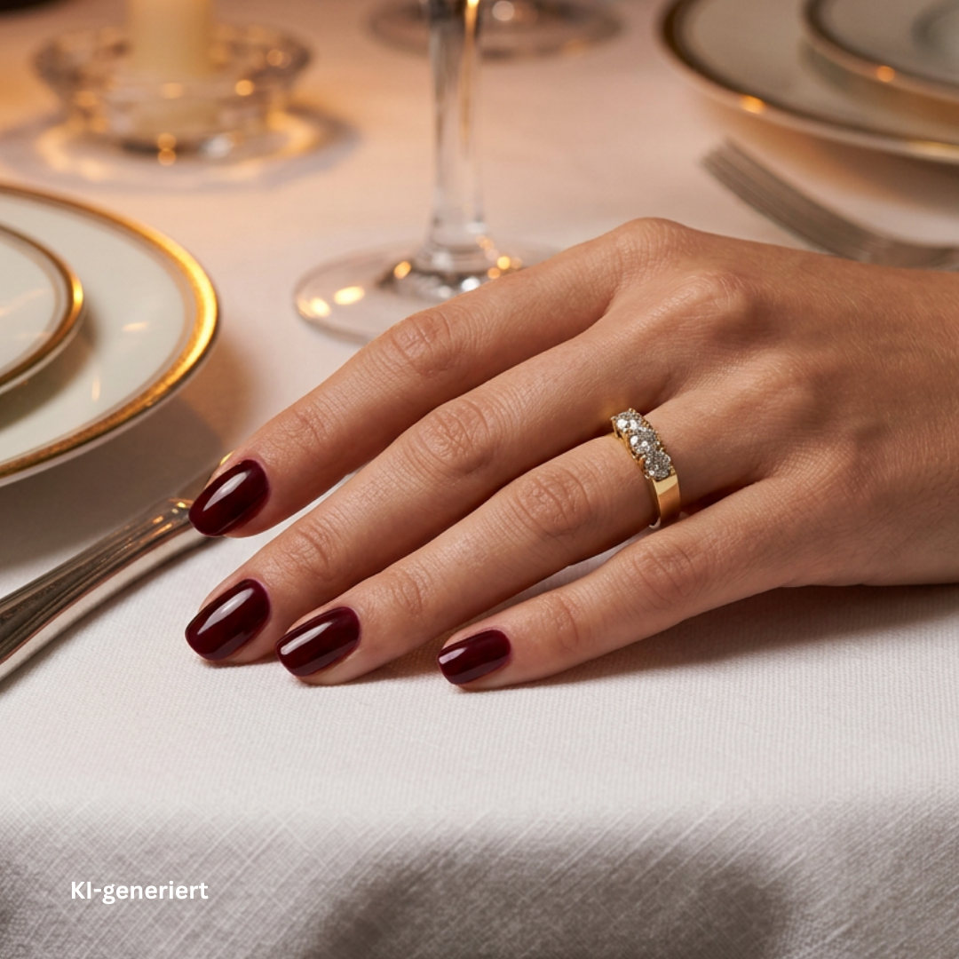 Ring in 585 yellow gold with three Brilliants total approx. 0.68 ct, on an AI-generated hand