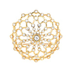 Swarovski Vintage- Brosche vergoldet mit Swarovski Kristallen, stehend frontal
