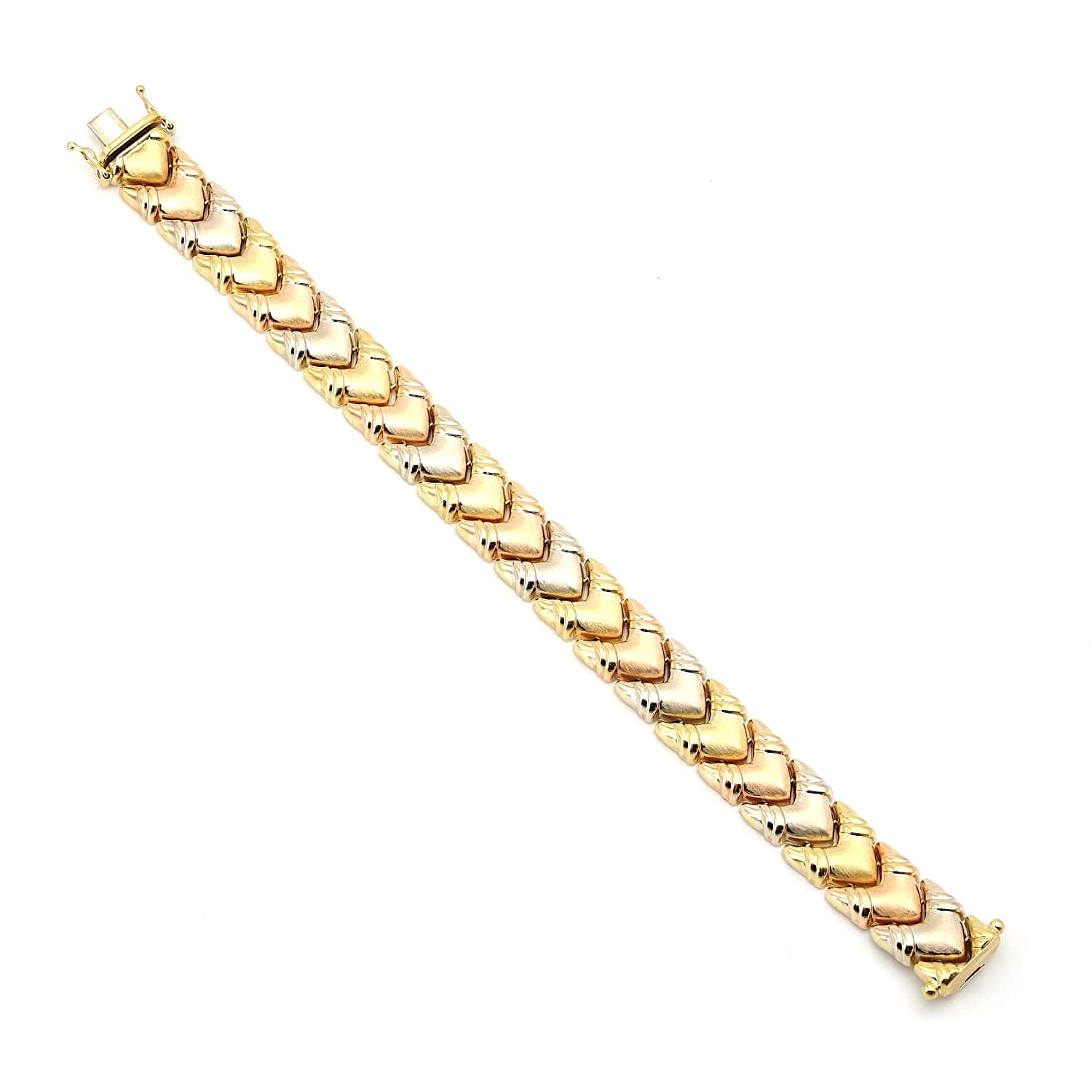 Vintage Armband in 750er Tricolor-Gold, lang ausgelegt