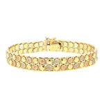 Italienisches Armband in 750er Tricolor-Gold, liegend geschlossen frontal
