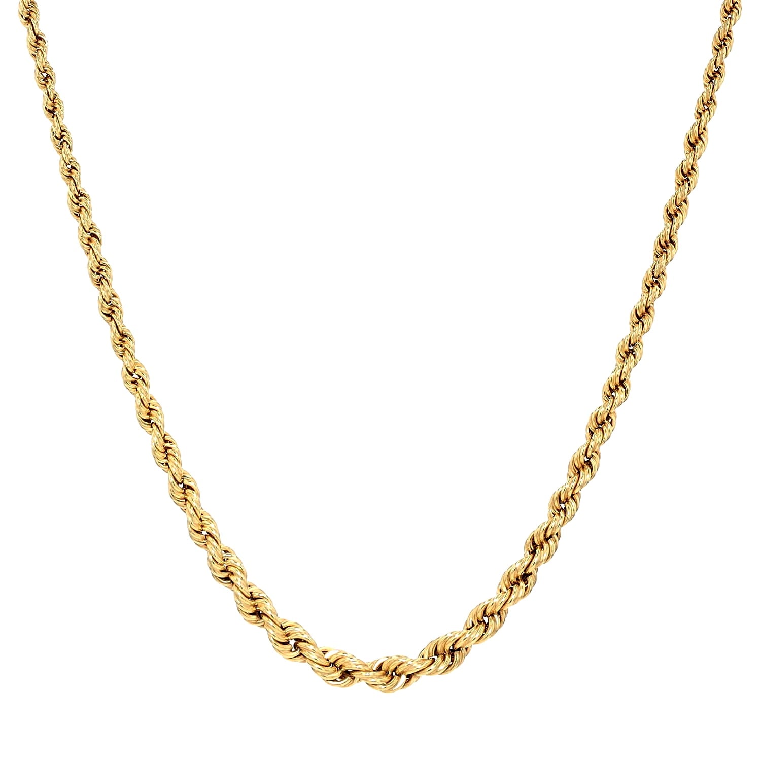 Kordelkette in 585er Gelbgold, hängend frontal