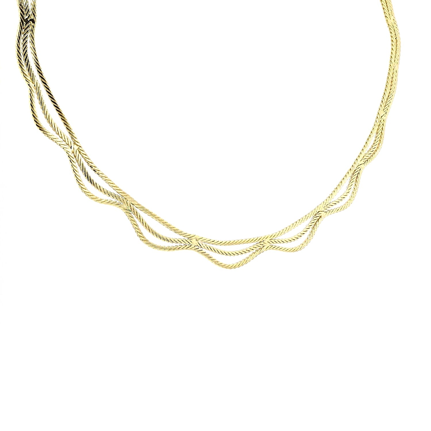 Feines Vintage Collier in 585er Gelbgold, hängend rechts gedreht
